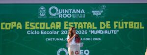 Inaugura Mara Lezama Copa Escolar Estatal de Fútbol “Mundialito 2026” con participación de 548 estudiantes