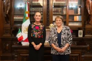 La Presidenta, Claudia Sheinbaum recibe a Michelle Bachelet y reafirma su apoyo a su candidatura en la ONU