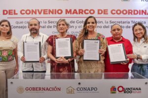 Convenio con CONAPO permitirá mejorar planes y políticas públicas, y la transformación se refleje en prosperidad compartida: Mara Lezama