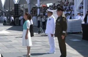 Claudia Sheinbaum Pardo, encabeza en Veracruz ceremonia por el aniversario de la Armada de México